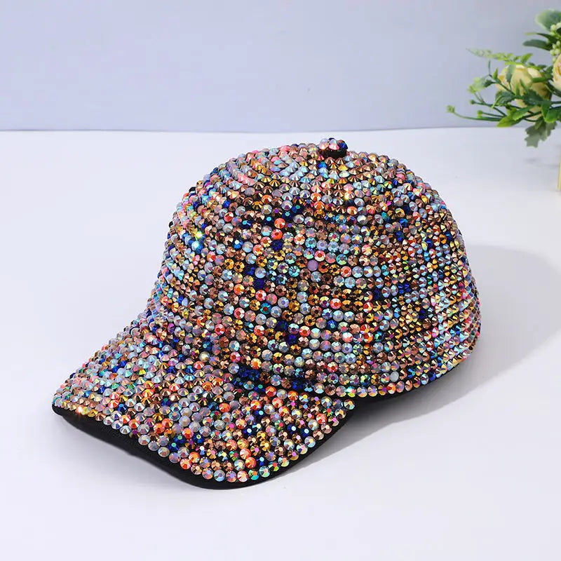 Trendy Full Diamond Handmade Design Baseball Cap