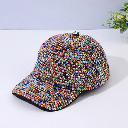 Trendy Full Diamond Handmade Design Baseball Cap