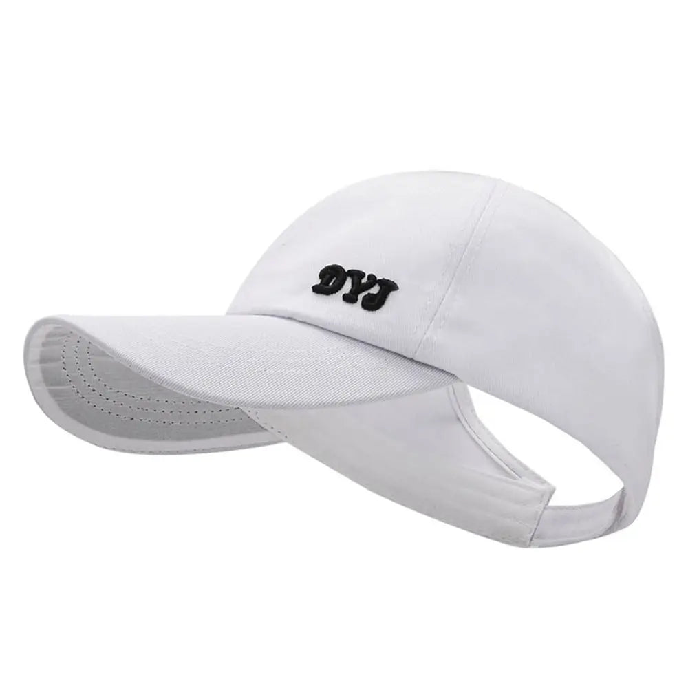 Adjustable Cotton Ponytail Hat With Ponytail Hole Baseball Caps