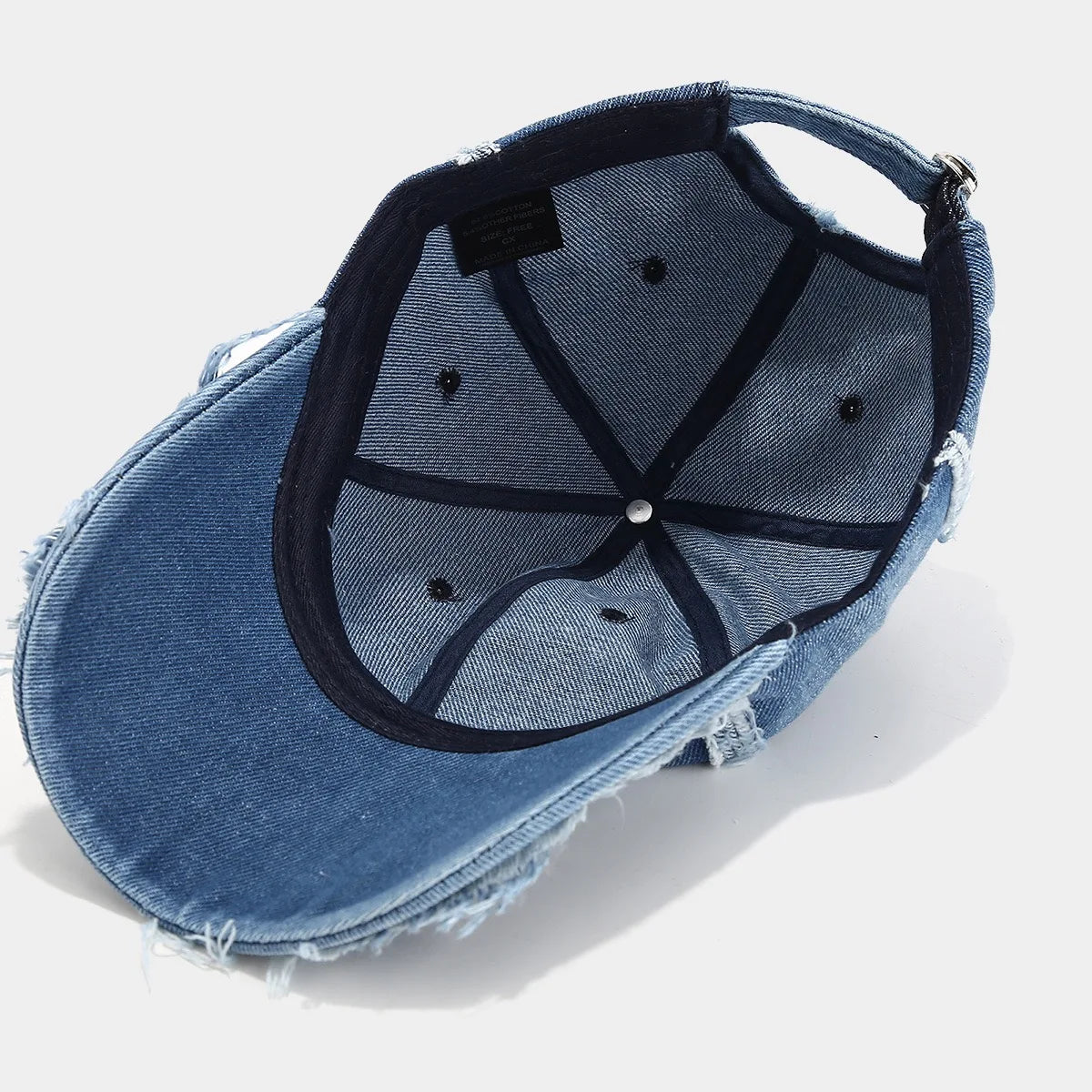 Spring Summer Denim Rough Edge Soft Top Baseball Cap