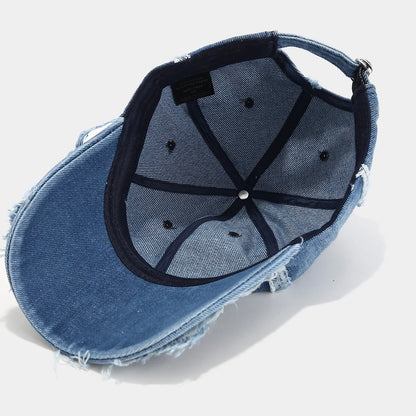 Spring Summer Denim Rough Edge Soft Top Baseball Cap