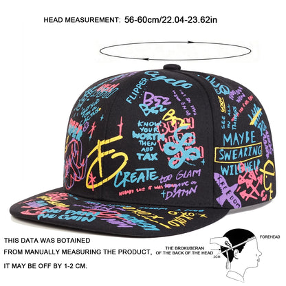 Unisex Colorful Letter Graffiti Printing Hip-Hop Hats
