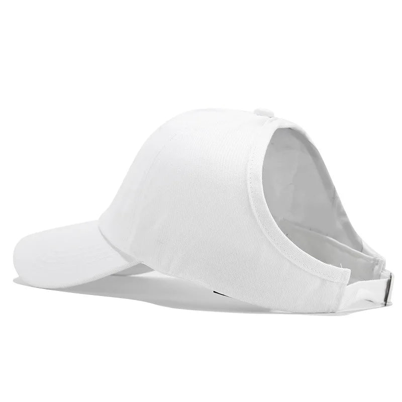 Retro Washed Backless Baseball Cap For Women