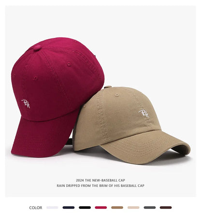 Soft Top Embroidered Letter Men's Breathable Sun Shading Baseball Cap For Outdoor Travel Duckbill Cap