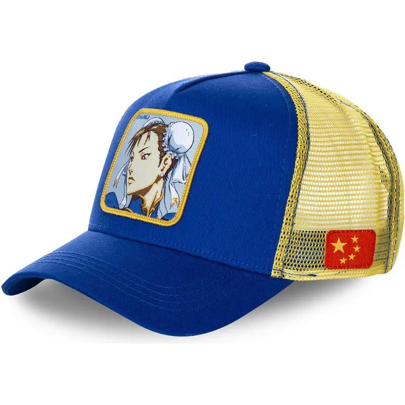Street Fighter Ryu ChunLi Blanka Cap Summer Travel Peaked Cap Embroidery Hip Hop Cap Style Visor Adjustable