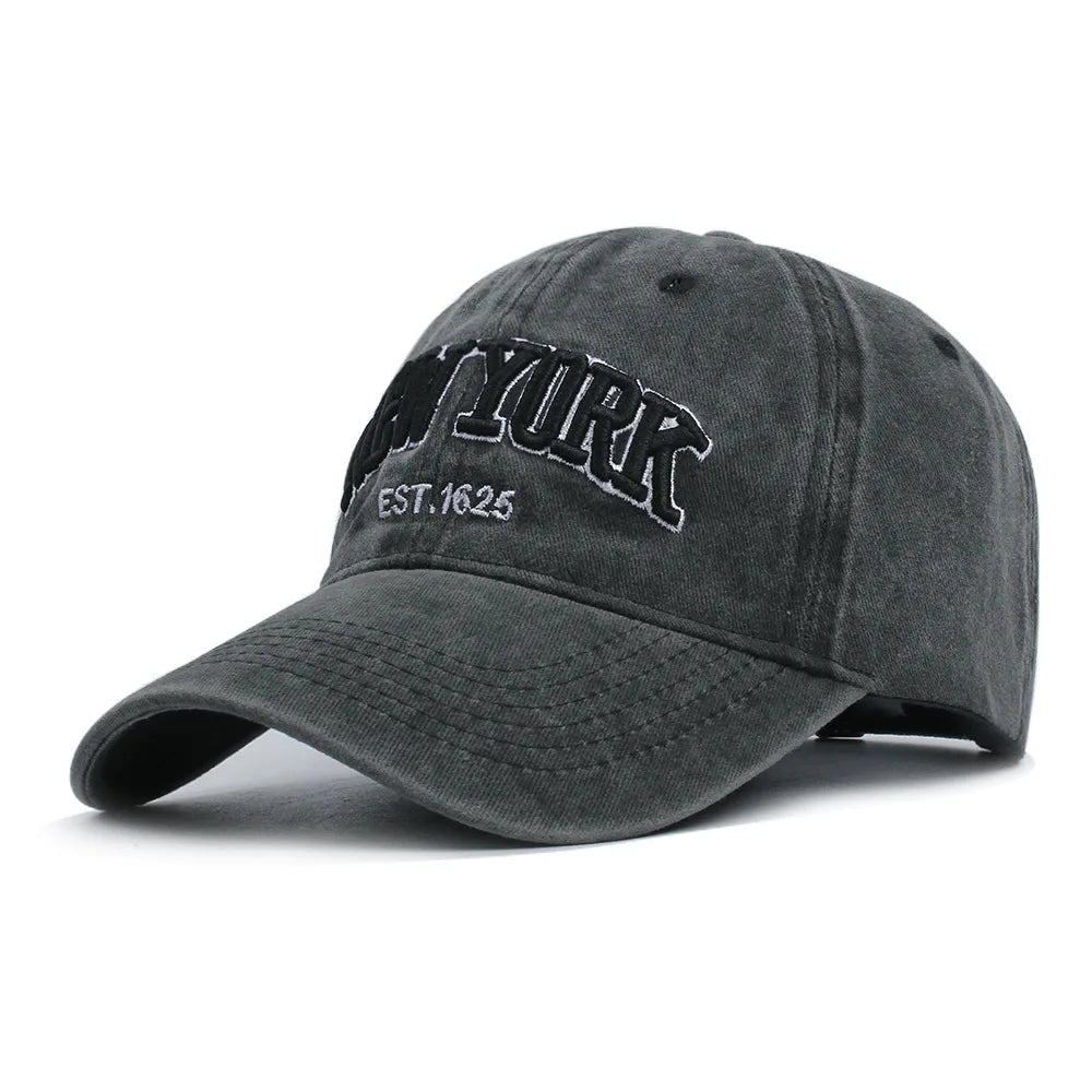 2025 New York Washed Cotton Cap Protection Casquette Dad Hat Outdoors Cap