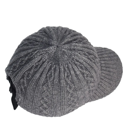 Autumn and Winter Knitted Wool Baseball Cap Korean Style Warm Solid Color Plain Duckbill Cap Versatile Fashionable