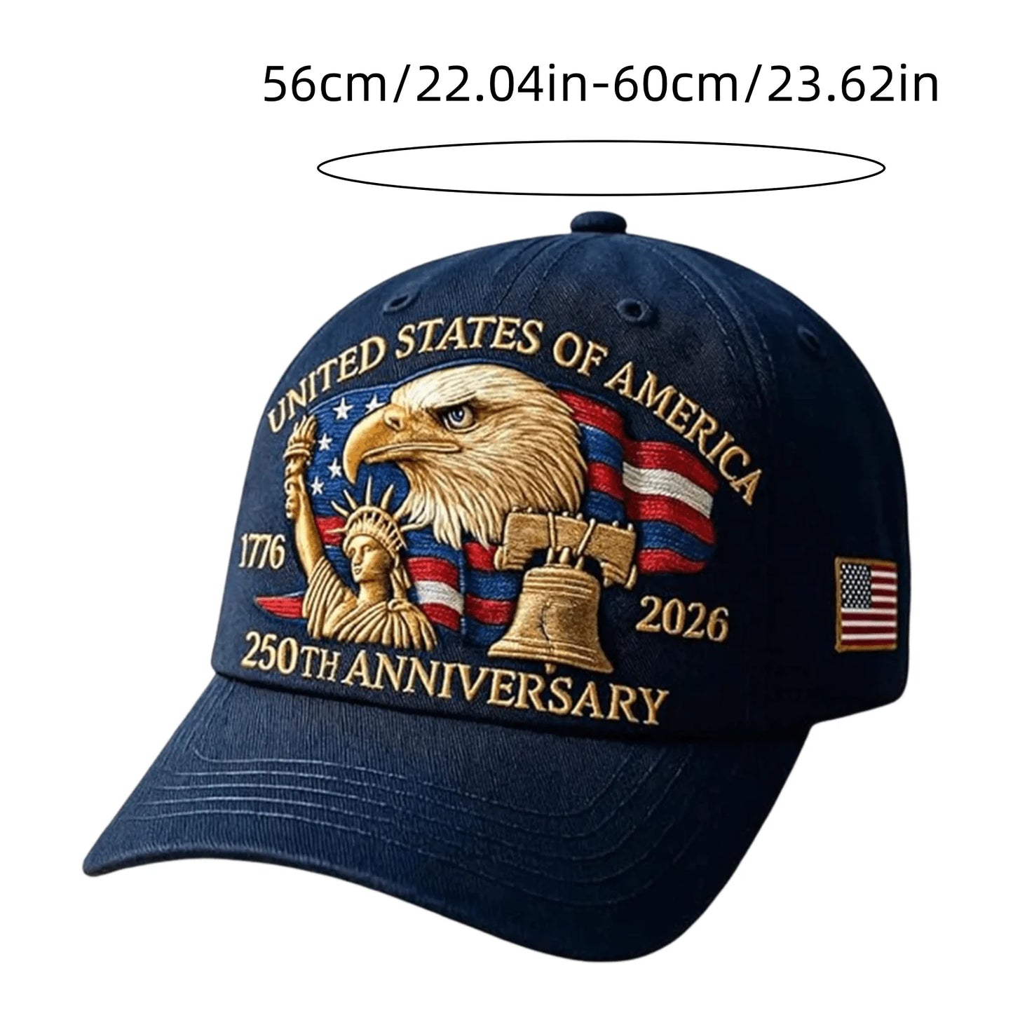 US 250th Independence Day Tribute Baseball Cap Comfortable Lightweight