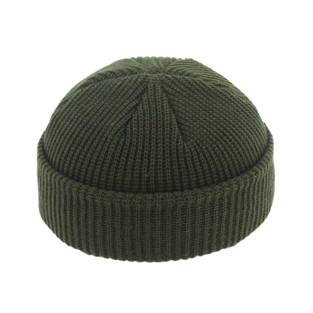 Fashion Beanie Knit Hats Men Boy Skullcap Sailor Caps Cuffs Retro Navy Short Hat