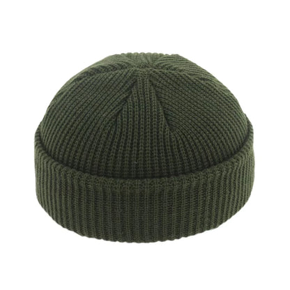 Fashion Beanie Knit Hats Men Boy Skullcap Sailor Caps Cuffs Retro Navy Short Hat