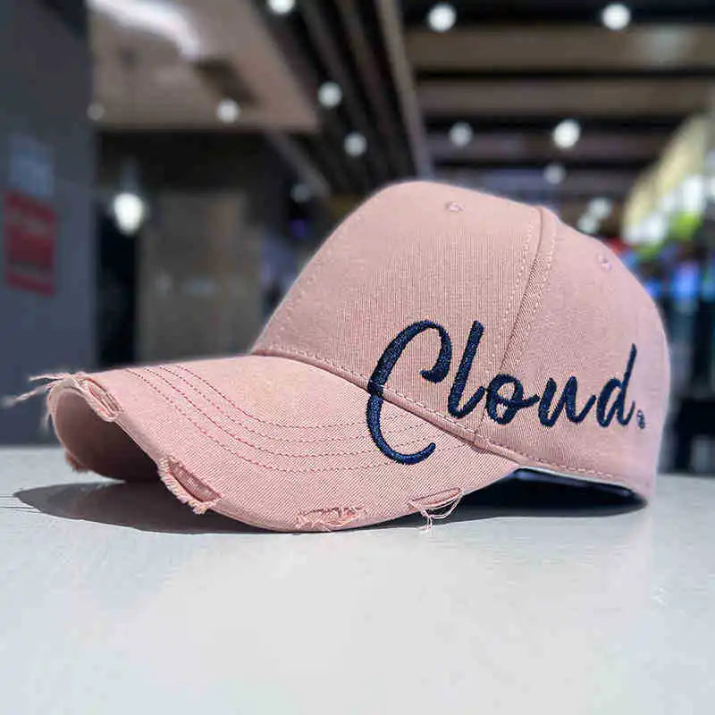 Black Side Letter Embroidered Baseball Cap for Summer