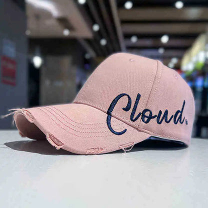 Black Side Letter Embroidered Baseball Cap for Summer