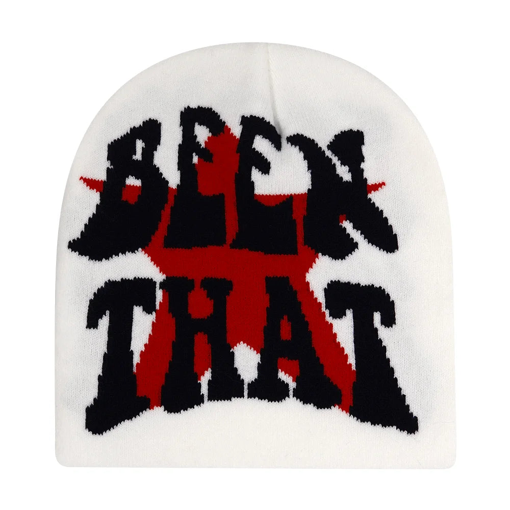 Y2k Letter Butter Knit Hats Skullies Beanies Autumn Winter Warm Hat