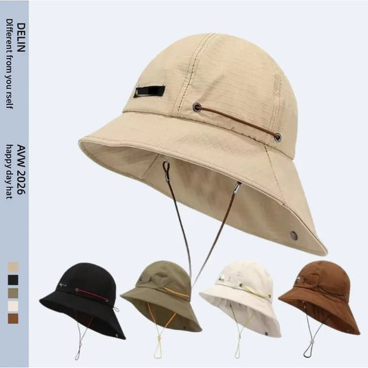 Quick-Drying Drawstring Fisherman Hat Outdoor Hiking Hats
