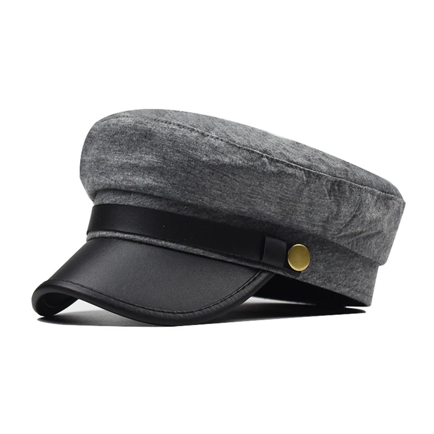 Simple Unisex Red Black Flat Navy Hat Cap