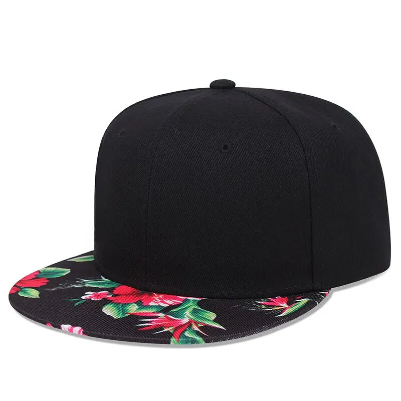 Fashion Hip Hop Flower Hat Brim Colorful Pattern Baseball Cap