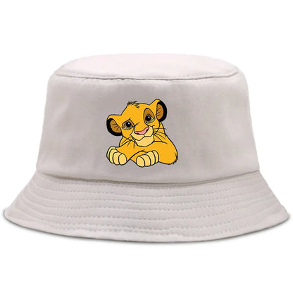 Anime The Lion King Printed Fisherman Hat Cute Cartoon Bucket Hats Autumn Summer