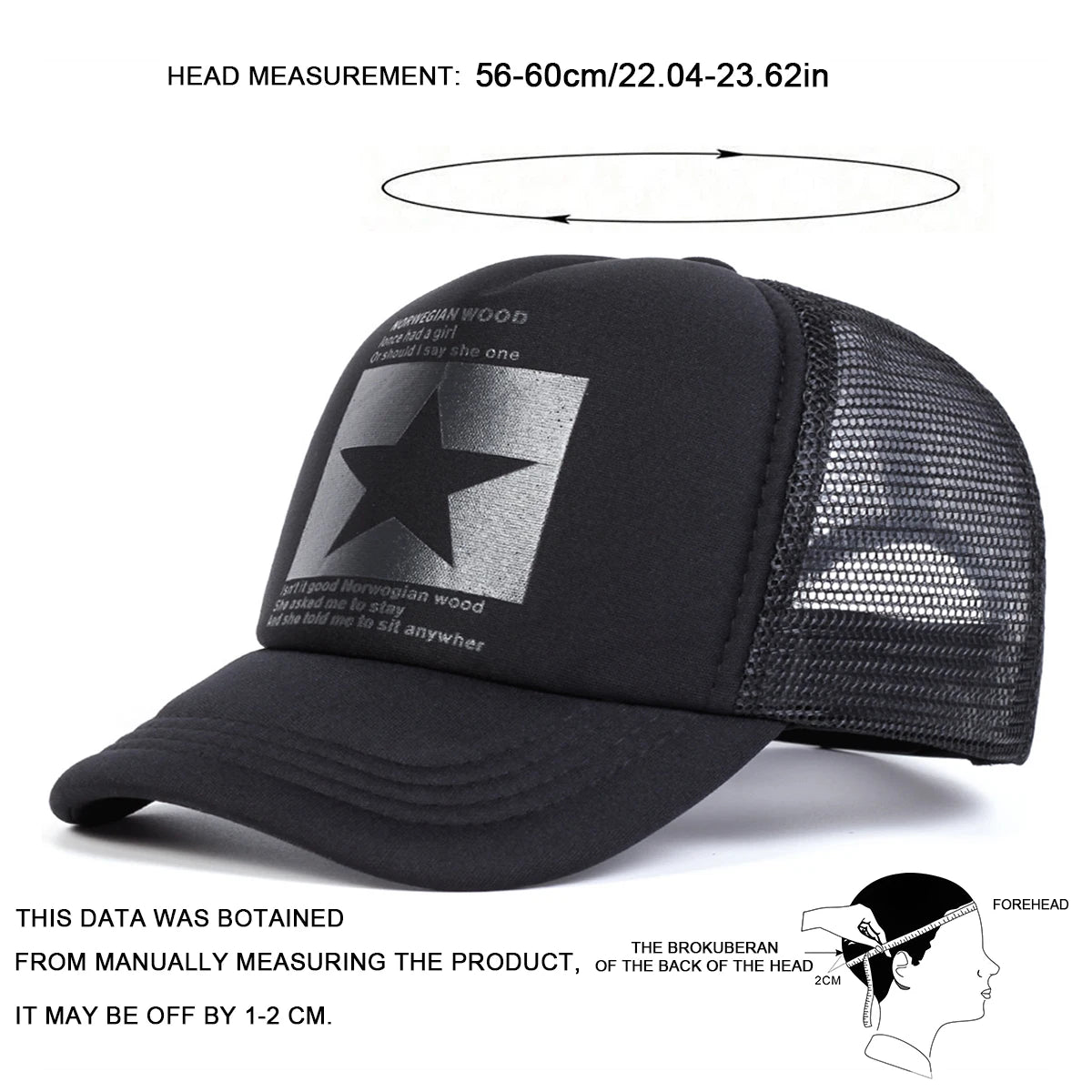 Unisfive-pointed Star Printed Baseball Cap Spring Summer Breathable Net Caps Men Women