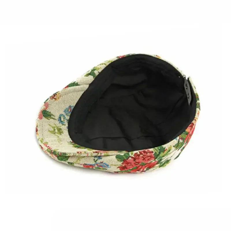 Four Seasons Polyester Print Newsboy Caps Girl Flat Cap