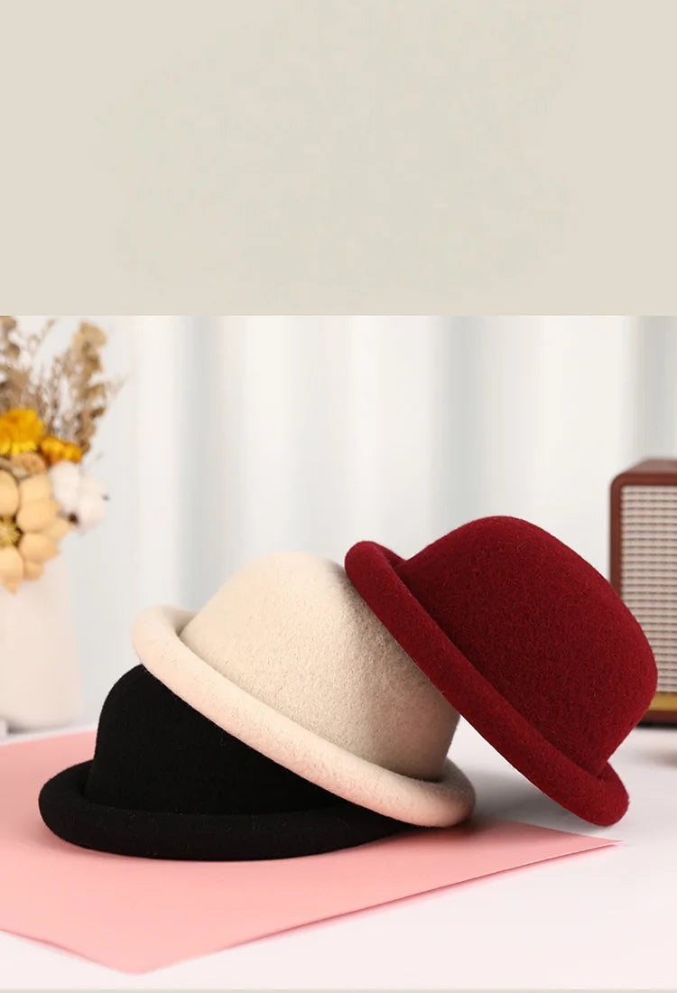 Beanie Hat Autumn/Winter Knitted Wool Round Crown Versatile