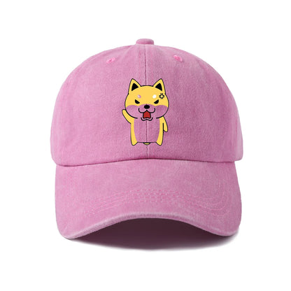 Cute Cartoon Animal Character Graphic Baseball Cap Vintage Washed Adjustable Unisex Dad Hat Casual Gift