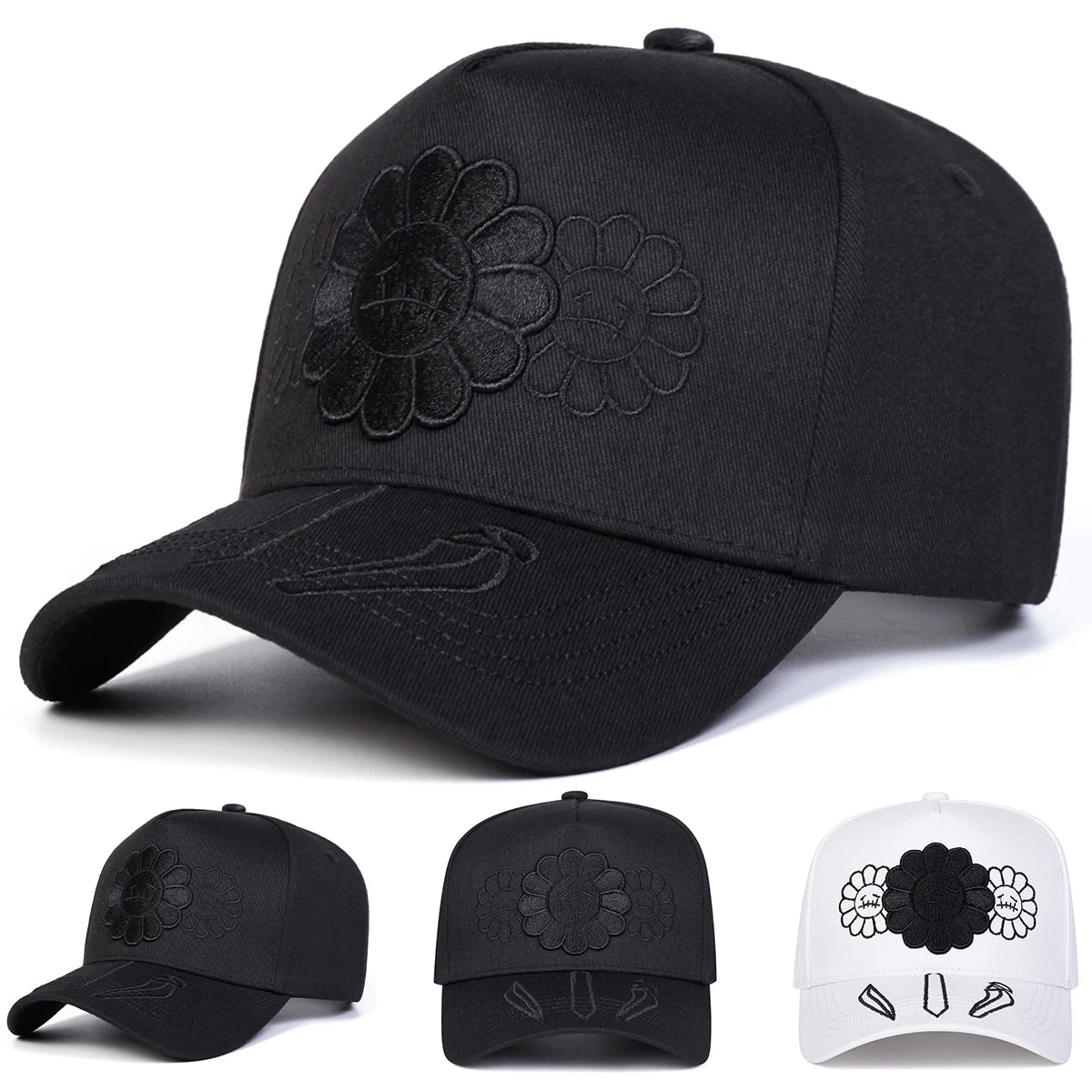 Unisex Sunflower Embroidery Baseball Caps Spring Autumn Outdoor Sports Cap