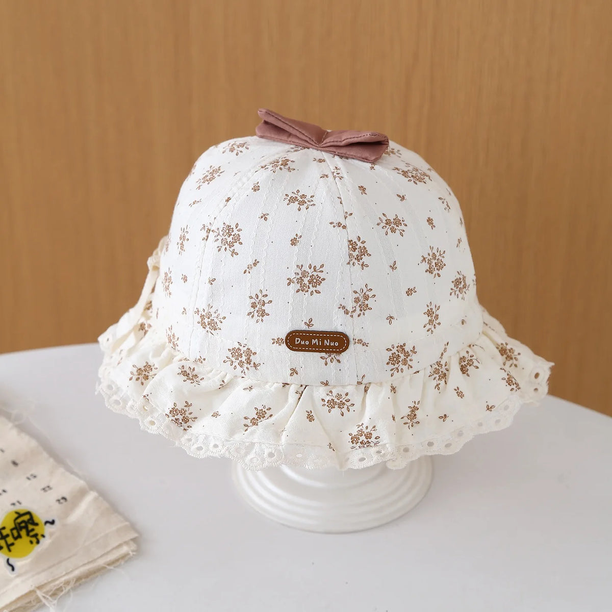 2026 New Baby Hat Spring Autumn Thin Butterfly Knot Floral Fisherman Cap