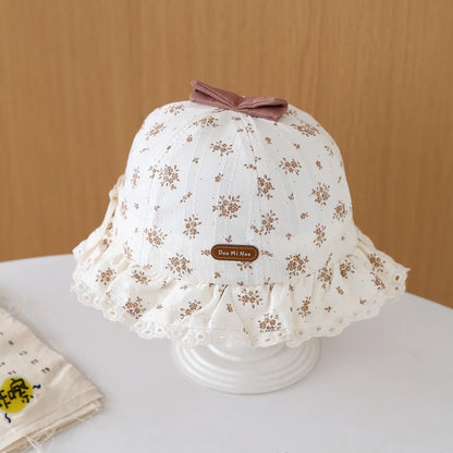 2026 New Baby Hat Spring Autumn Thin Butterfly Knot Floral Fisherman Cap