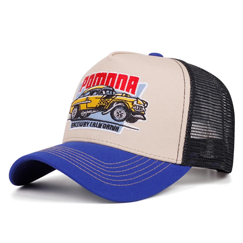 Personalized Creative Mesh Hat Pomnna Car Embroidery Baseball Hat
