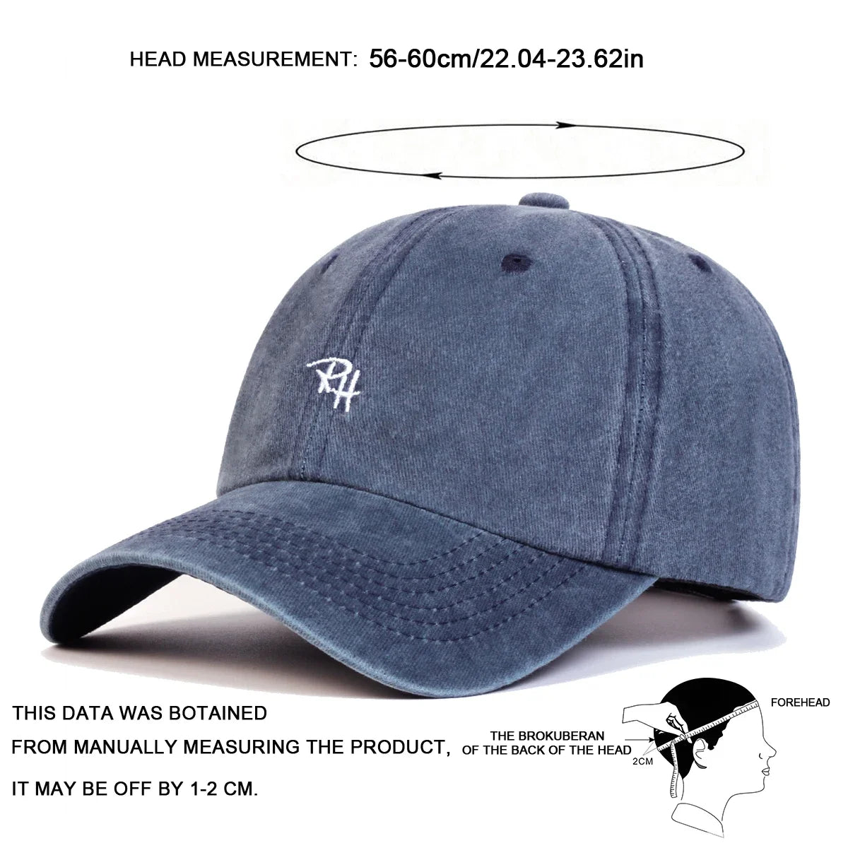 Unisex Letter Embroidery Wash Baseball Caps Spring And Autumn