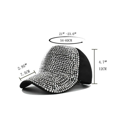 Fashion Luxury Vintage Sunscreen Hats Rhinestones Baseball Caps