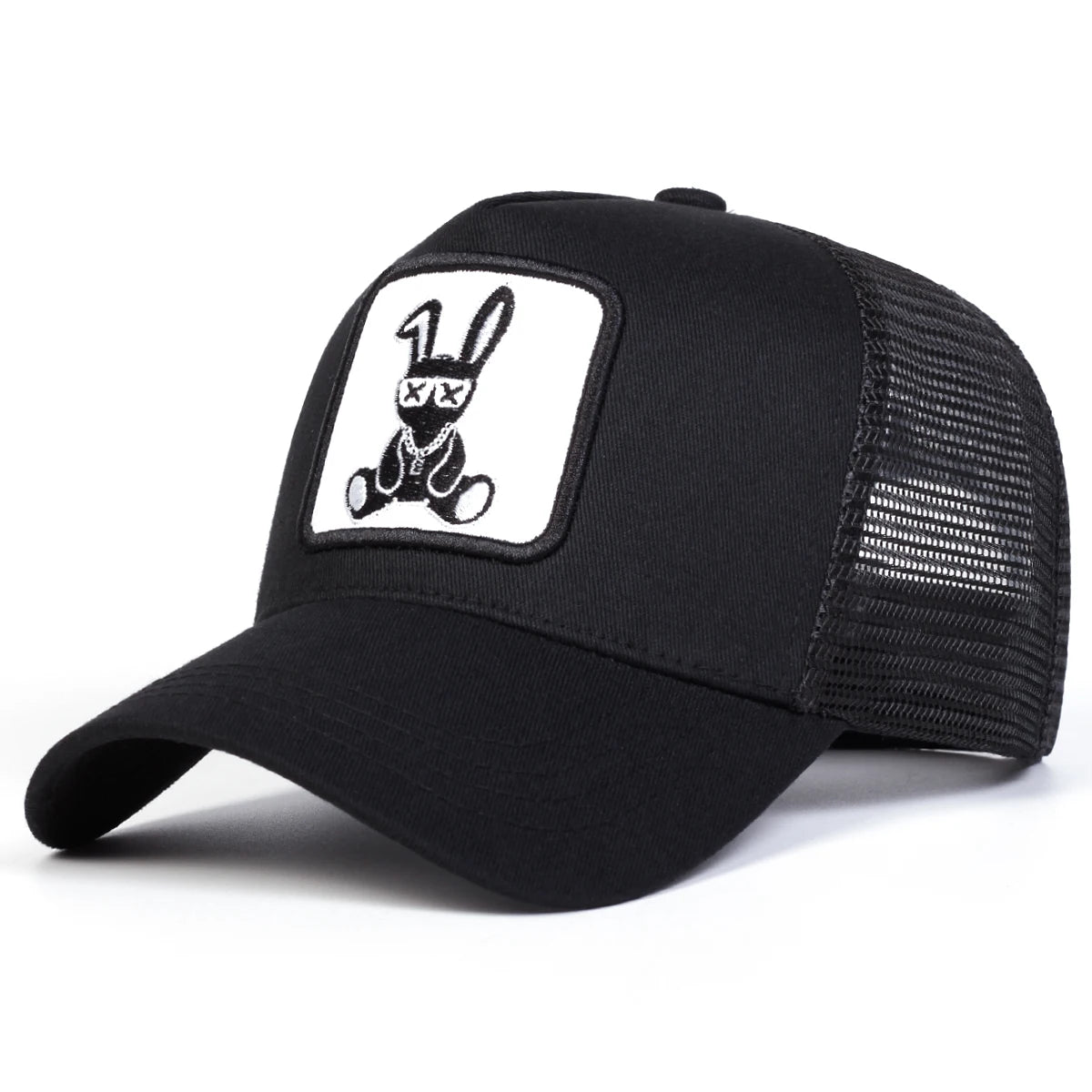 Unisex Cartoon Rabbit Embroidery Baseball Net Caps Spring and Summer