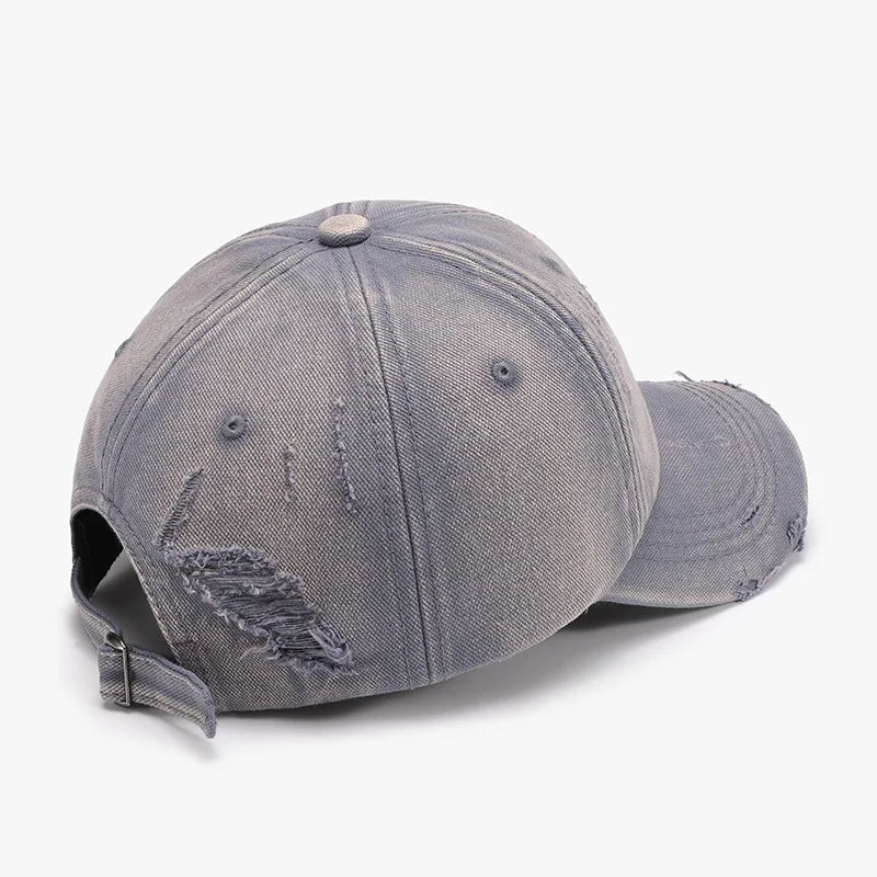 Washed Distressed Spring/Summer Soft-Top Coated Plain Baseball Cap