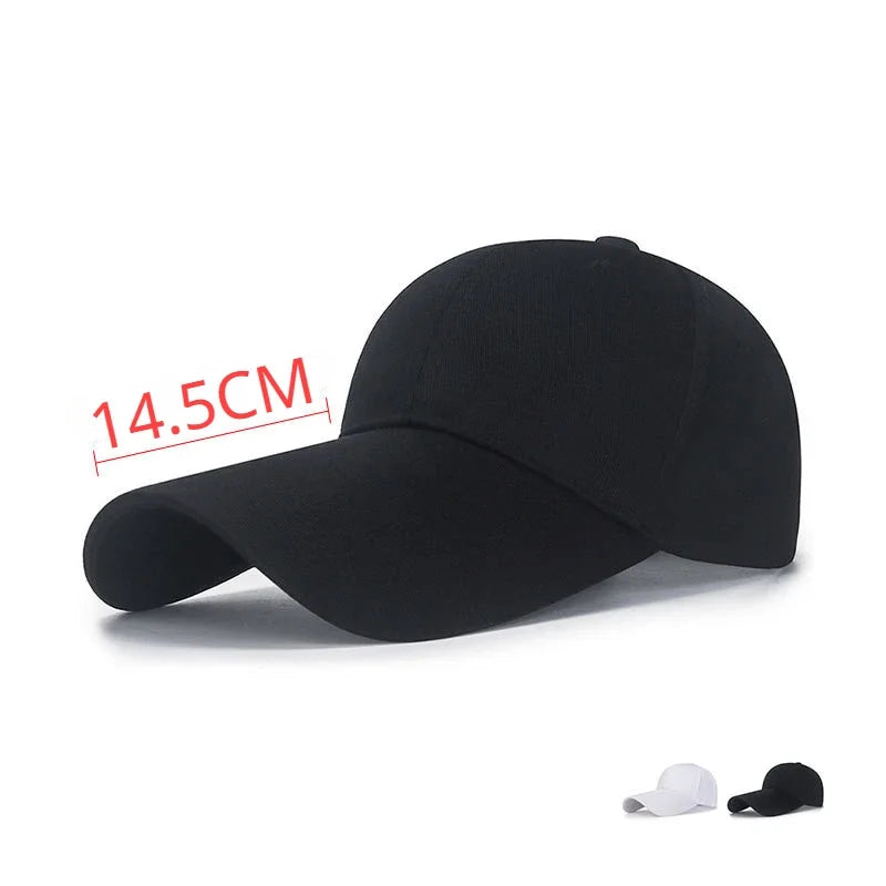 Unisex Baseball Caps 14.5cm Visor Long Brim Solid Shade Sun Hat