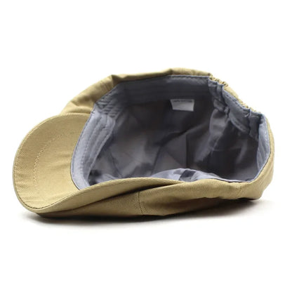 Solid Cotton Newsboy Caps Men Flat Peaked Cap Women Painter Beret Hats