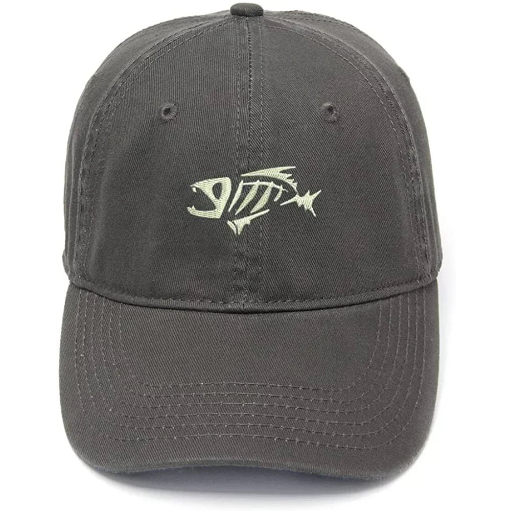 Lyprerazy Men's Baseball Cap Skeloton Fish Embroidery Hat