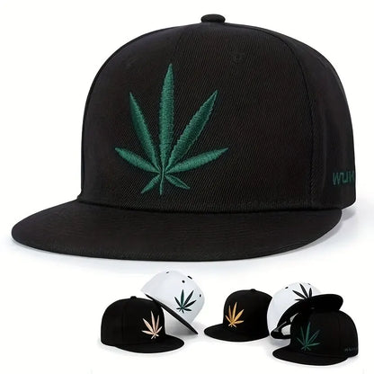 Unisex Plant Embroidery Hip-Hop Hats Outdoor Adjustable