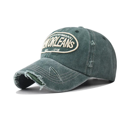 Vintage Washable Cowboy Baseball Cap Embroidery Snapback Hat