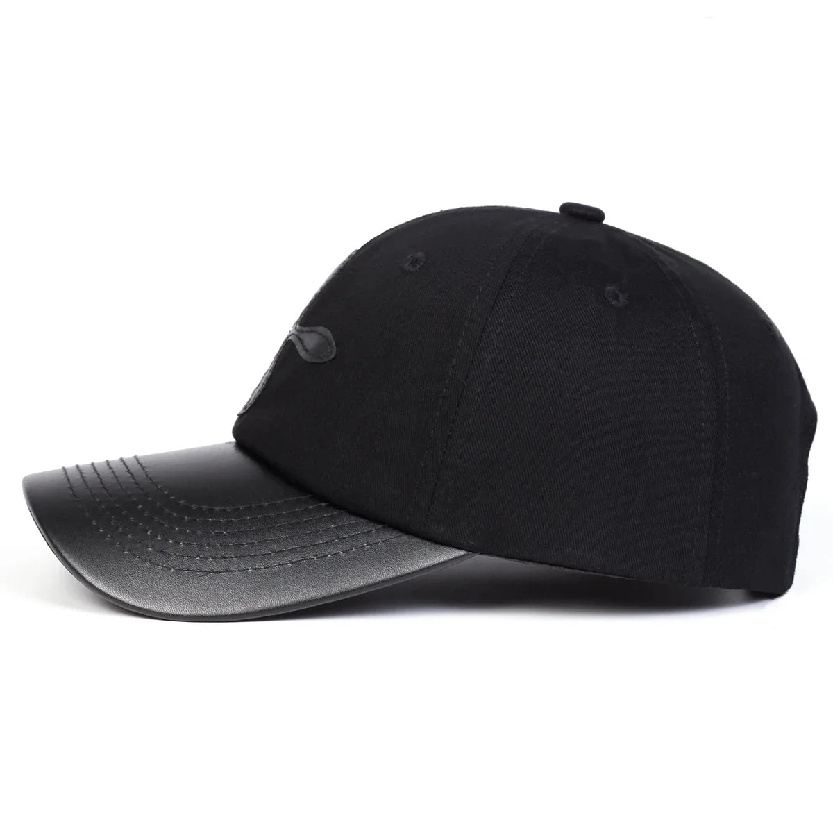 Unisex Leather Label Cross Baseball Caps Spring Autumn