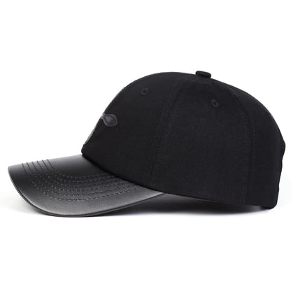 Unisex Leather Label Cross Baseball Caps Spring Autumn