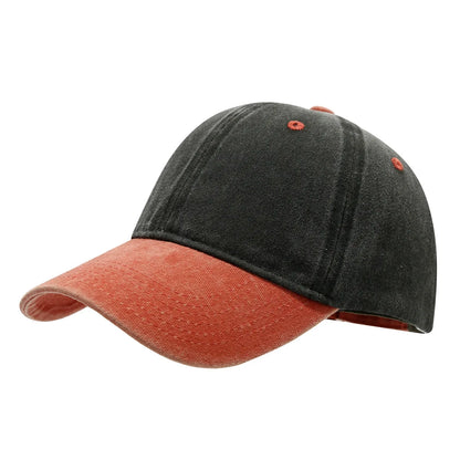 Washed Denim Spliced Baseball Caps Men's And Women's Vintage