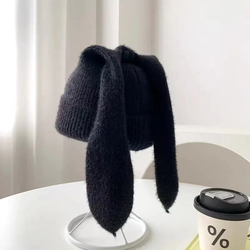 Women's Bunny Ear Beanie – Cozy Knitted Winter Hat