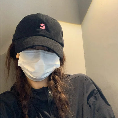 Simple Embroidery Peaked Cap Unisex Sun Hat