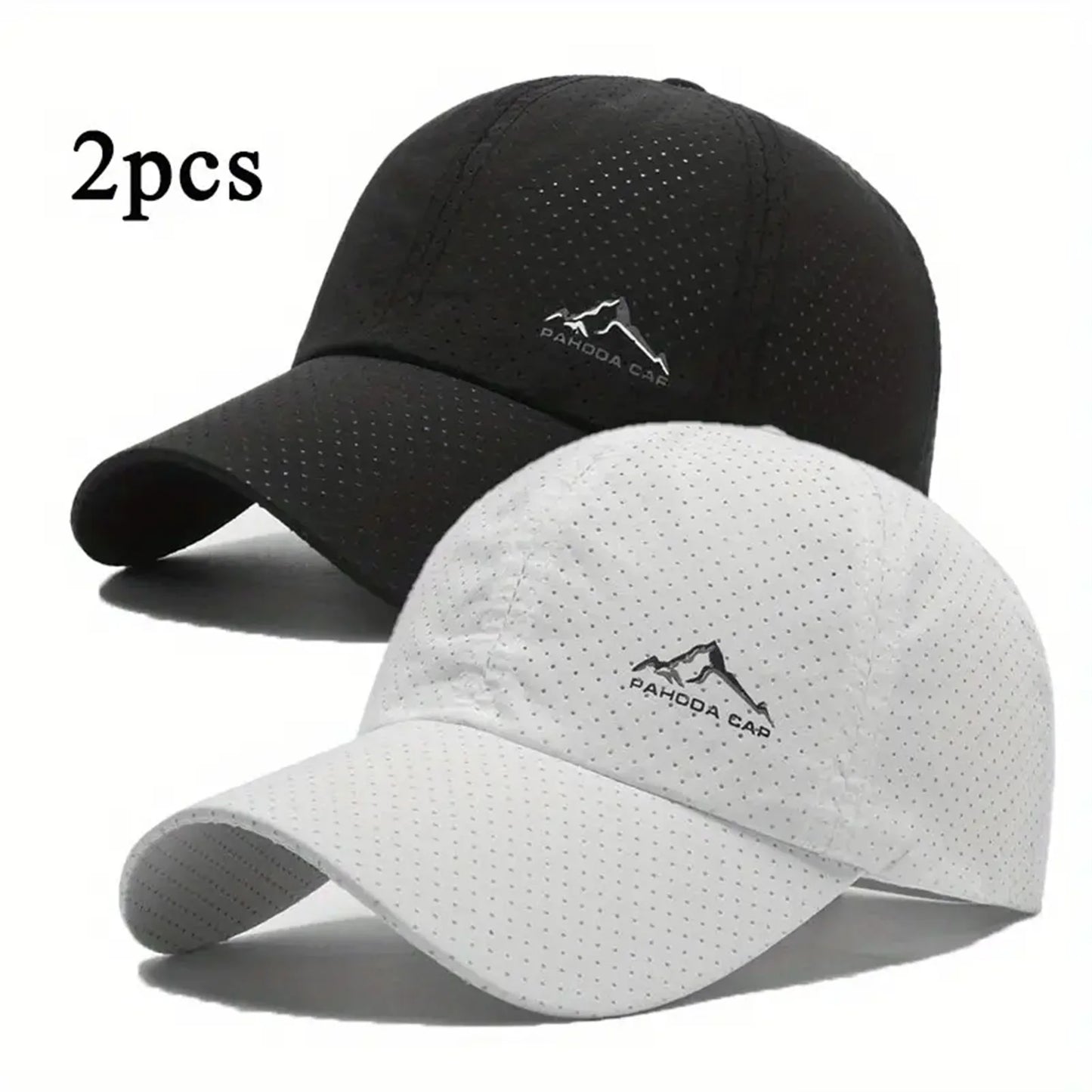 2PCS Unisex Baseball Caps Summer Quick Drying Breathable Hat Outdoor Sports