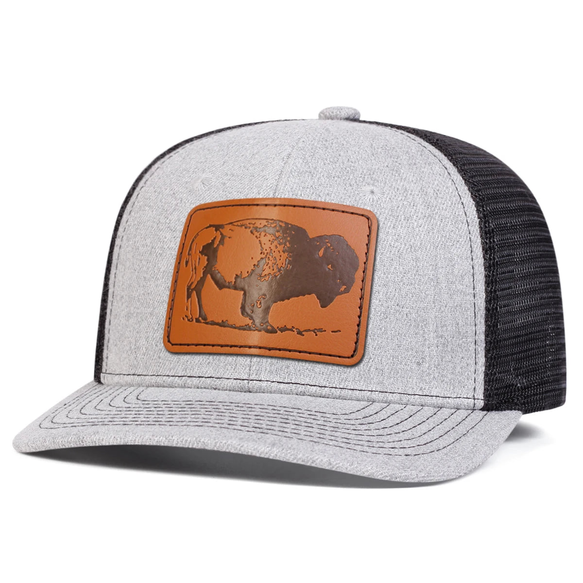 Unisex Yak Leather Label Baseball Net Caps Spring and Summer