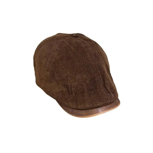 Retro Trendy Unisex Hat Fashion Beret Caps PU Leather Adjustable Men Women