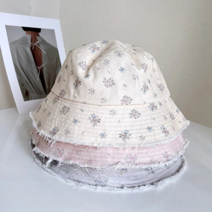 Korean Sweet Floral Flat-Top Baseball Caps For Women Spring Summer