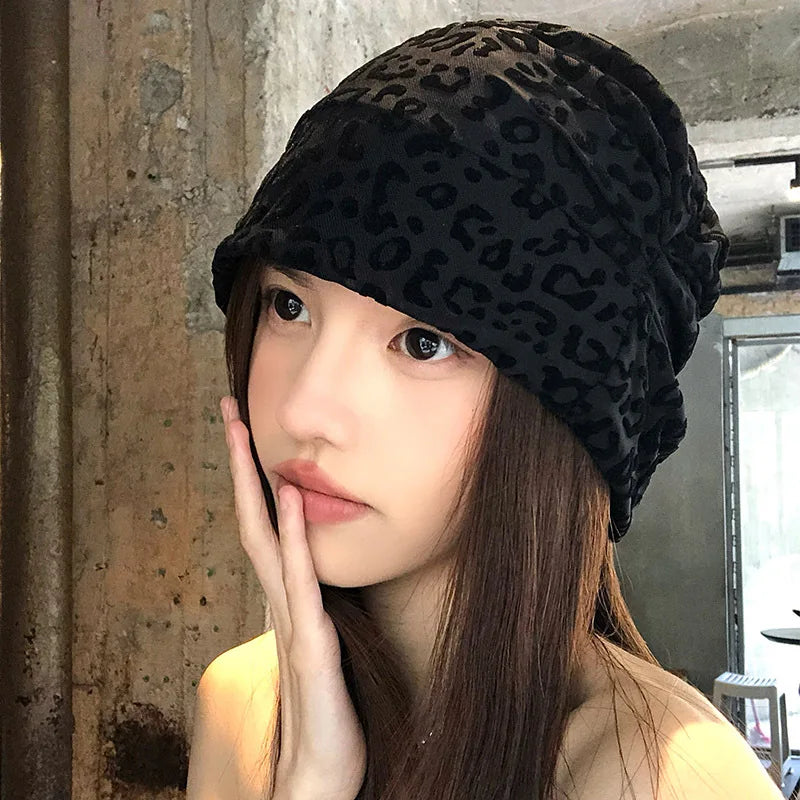 American Leopard Print Pullover Short Brim Stacking Hat