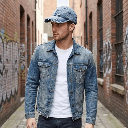 Street Style Vintage Washed Denim Baseball Cap