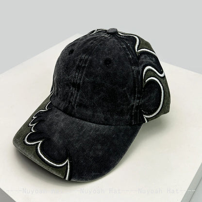 New Men Women American Street Embroidered Flame Baseball Hats